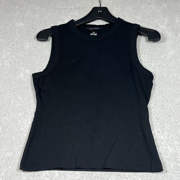 Club Monaco Womens Small Black Tank Top Sleeveless Scoop Neck Stretch Sleeveless - Picture 1 of 11